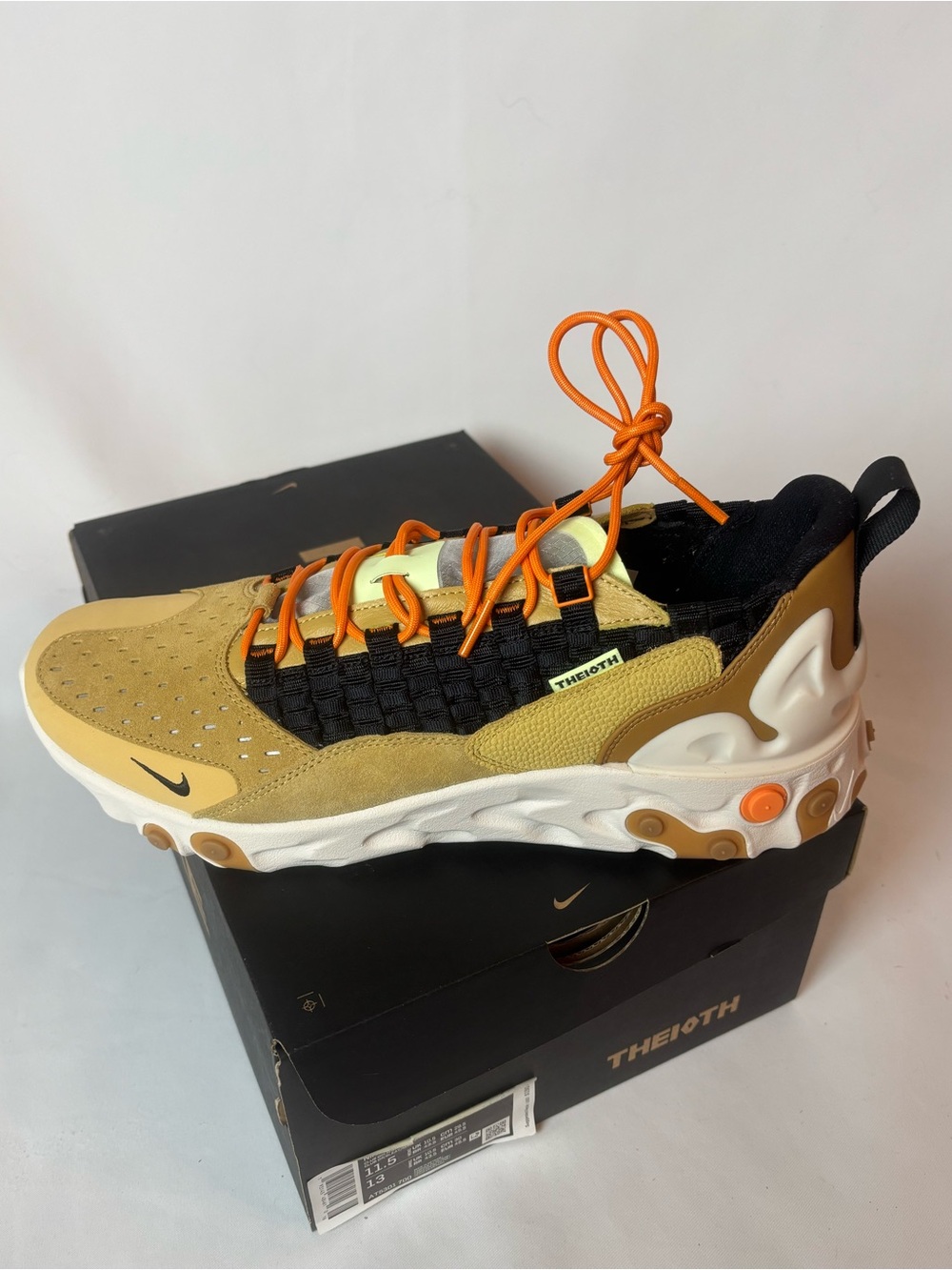 NIB Nike React Sertu Theioth Club Gold Black Wheat M 11.5 W 13 AT5301 700